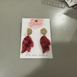 Beaded by Betty Pink and Gold Earrings